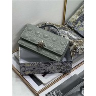 MISS DIOR MINI BAG Patent Calfskin Grey High