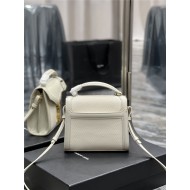 CASSANDRA MINI TOP HANDLE BAG IN CANVAS AND LEATHER High