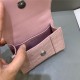 HOURGLASS MINI HANDBAG WITH CHAIN CROCODILE EMBOSSED Pink High