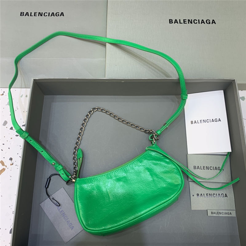 LE CAGOLE MINI PURSE WITH CHAIN Arena Lambskin Green High