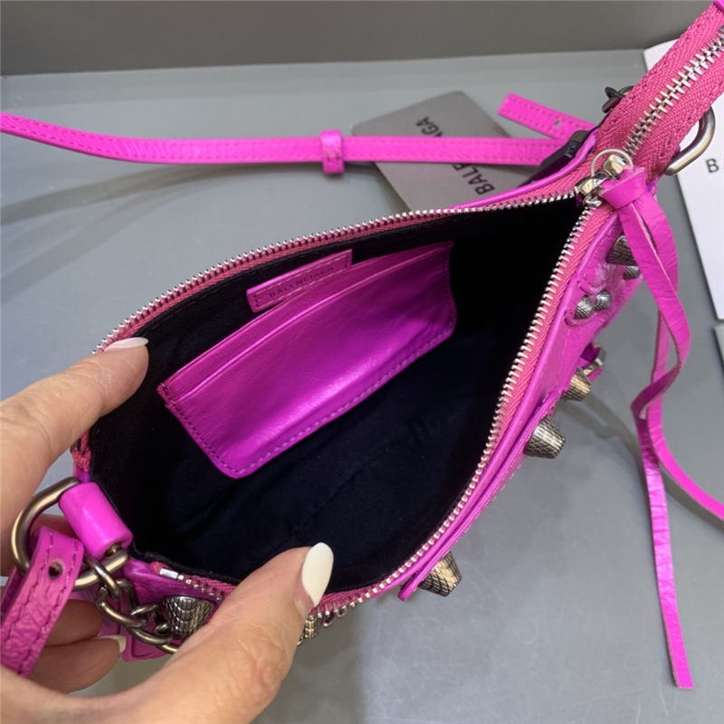 LE CAGOLE MINI PURSE WITH CHAIN Arena Lambskin Fuchsia High