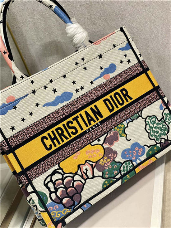 MEDIUM Dior BOOK TOTE Dior Ciel de Rêve Embroidery High