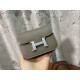 Hermes Constance Slim Wallet Leather Silver Metal WAX High