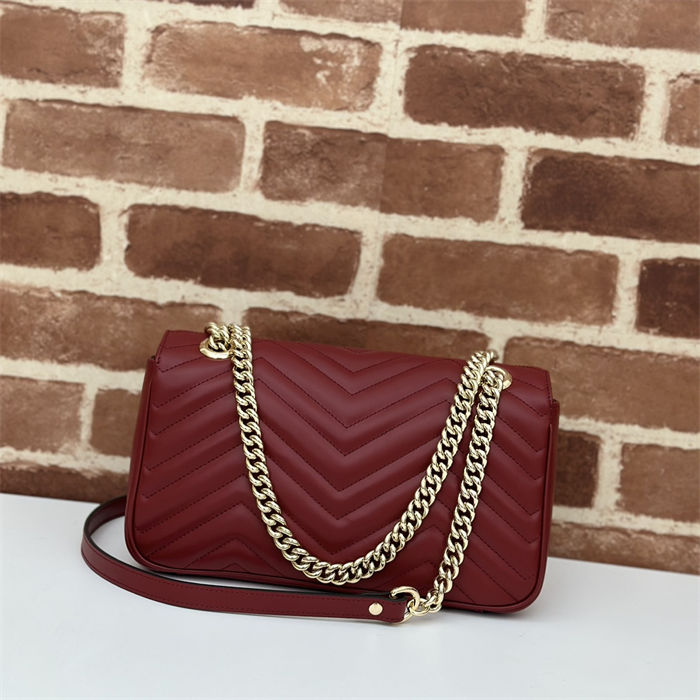 GG Marmont small matelassé shoulder bag Burgundy High