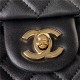 Supermini FLAP BAG Lambskin Gold-Metal AS1786 Black Football A