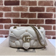 GG Marmont small matelassé shoulder bag White High