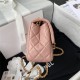 Supermini FLAP BAG Lambskin Gold-Metal AS1786 Dusty Pink A