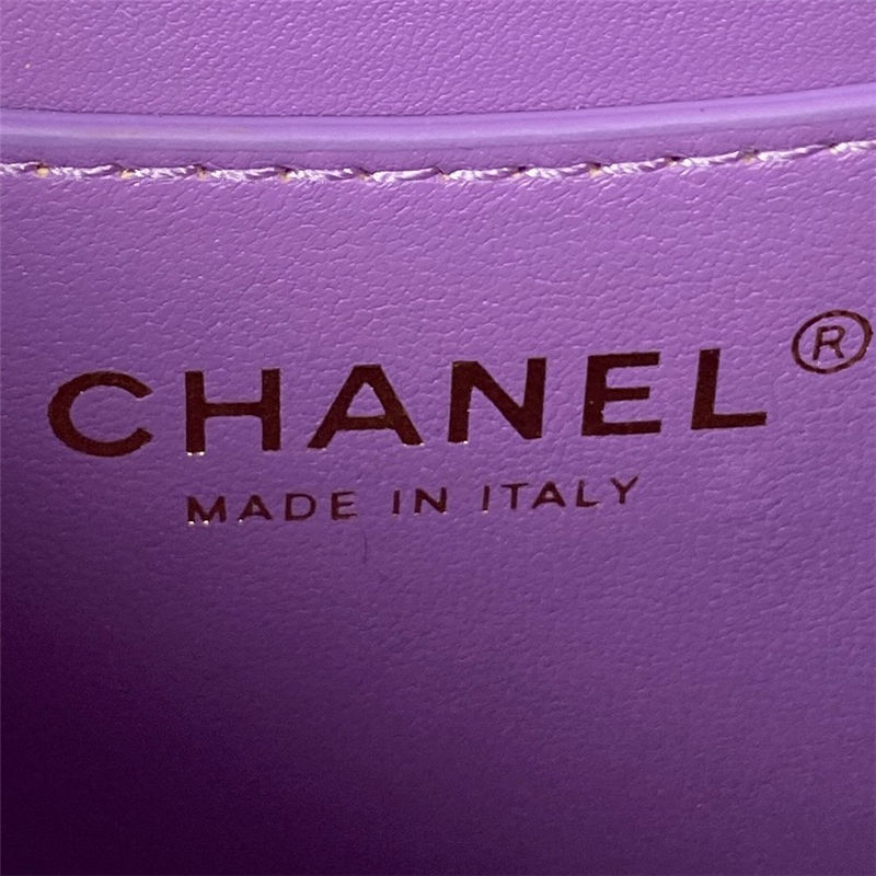 Chanel SMALL VANITY CASE Lambskin, Gold-Tone & Lacquered Metal AS3210 Purple A