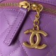 Chanel SMALL VANITY CASE Lambskin, Gold-Tone & Lacquered Metal AS3210 Purple A