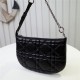 MINI Dior CARO TULIP BAG Quilted Macrocannage Calfskin Black High