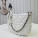 MINI Dior CARO TULIP BAG Quilted Macrocannage Calfskin White High