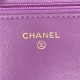 WALLET ON CHAIN Lambskin & Gold-Tone Metal AP1450 Purple A