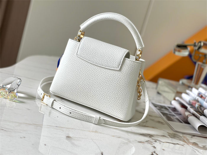 Louis Vuitton Capucines Mini Bag Taurillon Leather M20845 White High