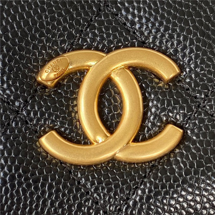 Chanel CLUTCH WITH CHAIN AP2857 Grained Shiny Calfskin & Gold-Tone Metal Black A