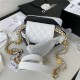 Chanel CLUTCH WITH CHAIN AP2857 Grained Shiny Calfskin & Gold-Tone Metal White A