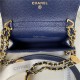 Chanel CLUTCH WITH CHAIN AP2857 Grained Shiny Calfskin & Gold-Tone Metal Navy A