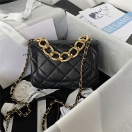 Mini Flap Bag AS3366 Lambskin & Gold-Tone Metal Black A