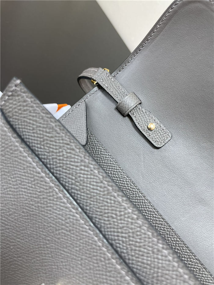 Hermes Constance To Go Long Wallet Epsom Leather Dark Grey Gold-Metal WAX High