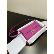 Hermes Constance To Go Long Wallet Epsom Leather Fuchsia Silver-Metal WAX High