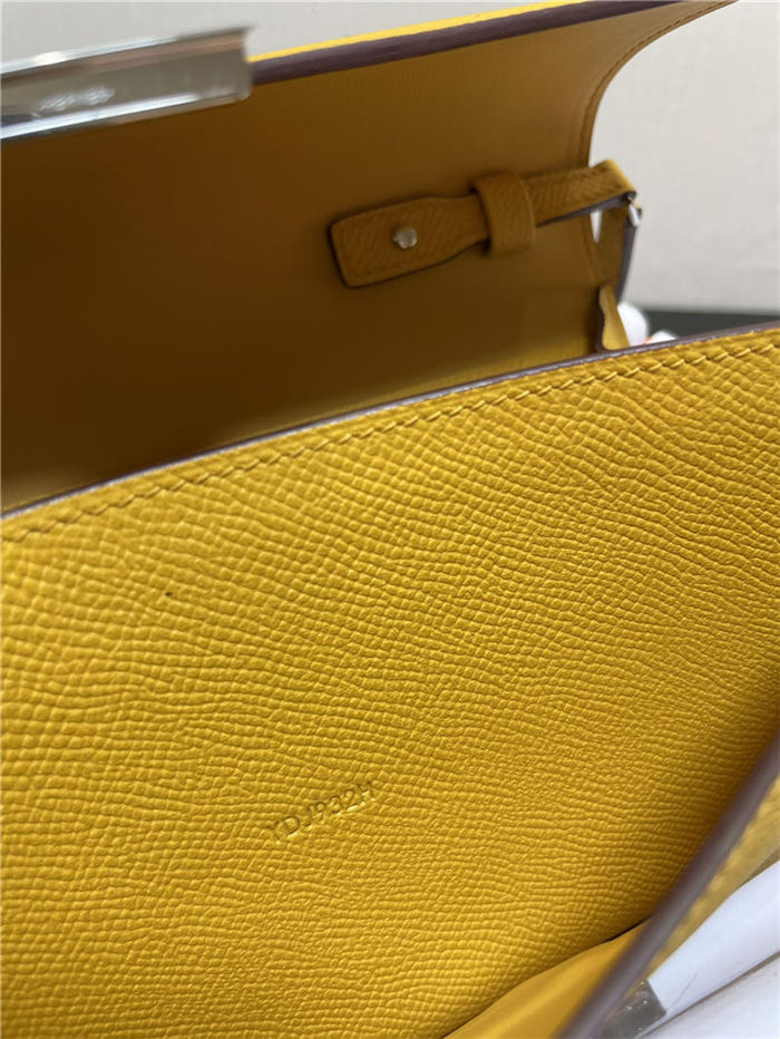 Hermes Constance To Go Long Wallet Epsom Leather Yellow Silver-Metal WAX High