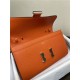 Hermes Constance To Go Long Wallet Epsom Leather Orange Silver-Metal WAX High