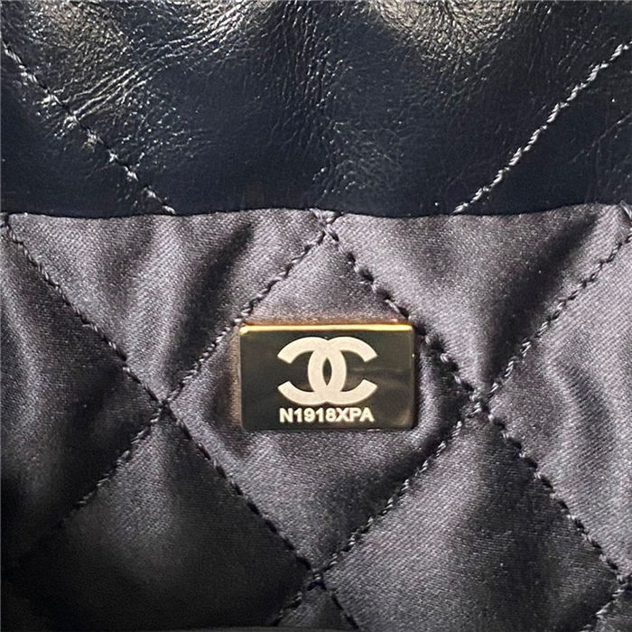 Chanel 22 MINI HANDBAG Shiny Calfskin Black & Gold-Tone Metal AS3980 High