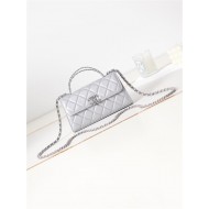 Chanel CLUTCH WITH CHAIN AP3238 Grained Shiny Calfskin Silver A