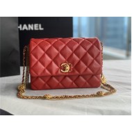 Chanel MINI FLAP BAG AS3378 Lambskin & Gold-Tone Metal Red High