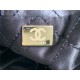 Chanel 22 LARGE HANDBAG Metallic Calfskin & Gold-Tone Metal AS3262 Navy High