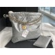 Chanel 22 MEDIUM HANDBAG Shiny Calfskin & Gold-Tone Metal AS3261 Grey High