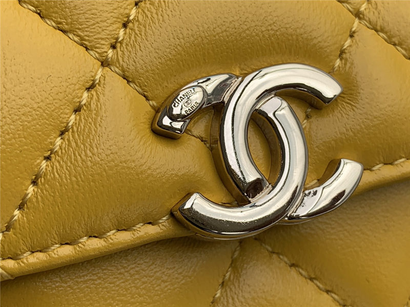 Chanel Wallet on Chain With Handle AP2844 Lambskin & Gold-Tone Metal Yellow High