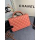 Chanel Wallet on Chain With Handle AP2844 Lambskin & Gold-Tone Metal Coral High