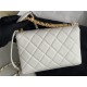 SMALL FLAP BAG Lambskin, Strass & Gold-Tone Metal AS3241 White High