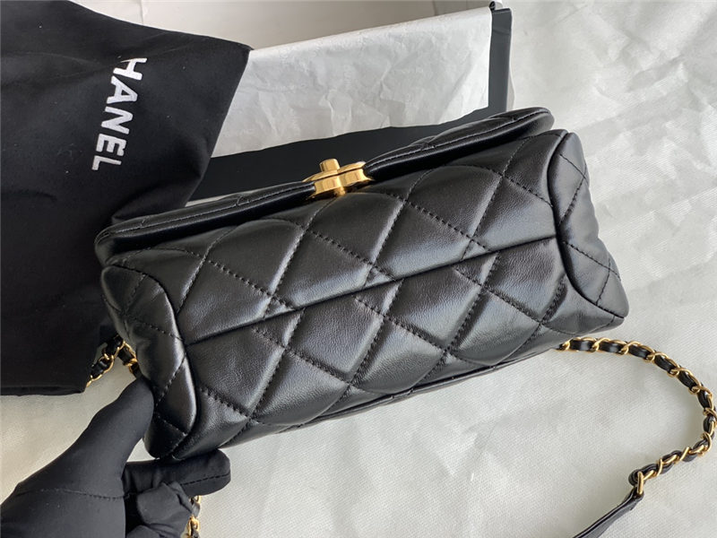 Small Flap Bag AS3367 Lambskin & Gold-Tone Metal Black High