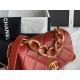 Supermini Flap Bag AS3365 Lambskin & Gold-Tone Metal Red High