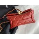 Supermini Flap Bag AS3365 Lambskin & Gold-Tone Metal Red High