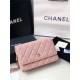 Classic Wallet on Chain A33814 Grained Calfskin Gold/Silver Metal Pink B