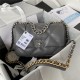 Chanel 19 Flap Bag Goatskin/Lambskin Dark Grey Silver High