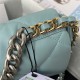 Chanel 19 Flap Bag Goatskin/Lambskin Blue Silver High