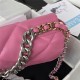 Large Chanel 19 Flap Bag Goatskin/Lambskin Dark Pink Silver High