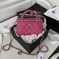 Chanel VANITY WITH CHAIN AP2846 Lambskin & Gold-Tone Metal Fuchsia A