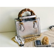 Gucci Diana mini tote bag 675800 Lizard Silver High