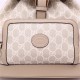 Backpack with Interlocking G 674147 Beige and White GG Supreme canvas High