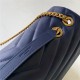 LOULOU MEDIUM IN MATELASSÉ “Y” LEATHER Gold-Tone Navy High