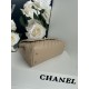 FLAP BAG WITH TOP HANDLE Grained Calfskin Beige-binding Gold Metal High