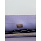 FLAP BAG WITH TOP HANDLE Grained Calfskin Purple-binding Gold Metal High