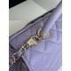 FLAP BAG WITH TOP HANDLE Grained Calfskin Purple-binding Gold Metal High