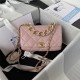 Mini Flap Bag AS3366 Lambskin & Gold-Tone Metal Pink A