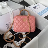 Chanel Small VANITY CASE AS3318 Lambskin & Gold-Tone Metal Pink A