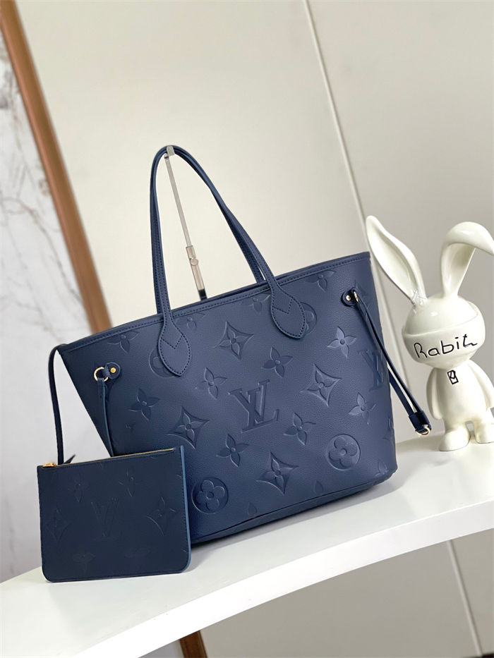 Louis Vuitton NEVERFULL MM Monogram Empreinte Blue M47143 High